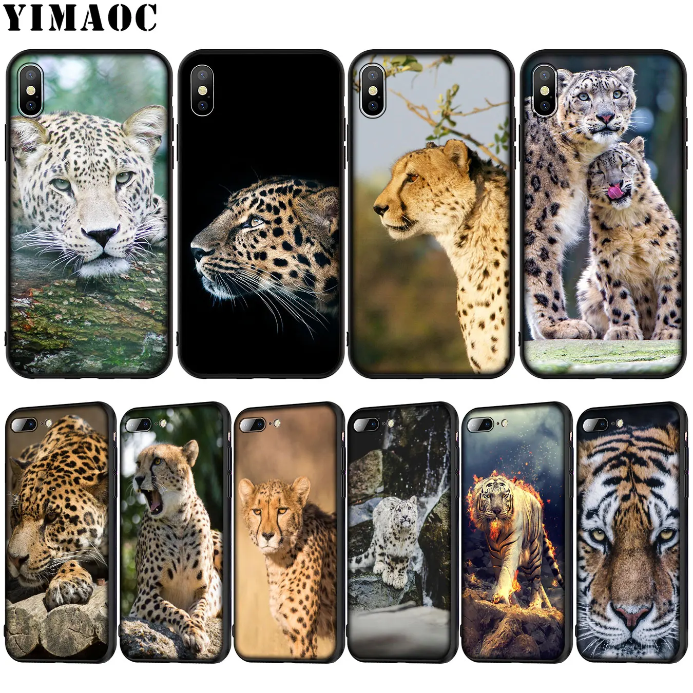 YIMAOC тигр лев леопард Черная пантера мягкий силиконовый чехол для телефона iPhone XR X