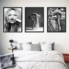 Танцевальная девушка, черно-белая картина, скандинавский Картина на холсте, настенное искусство, Женский постер, картина для спальни, домашний декор, картина без рамки