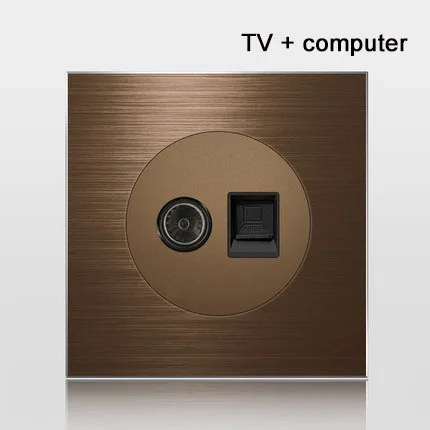 TV Computer 86 Тип Европа Великобритания Германия Франция кофе алюминиевый сплав Разъем 1 2 3 4 банды 1 2way пресс-переключатель промышленности бытовой - Цвет: TV Computer