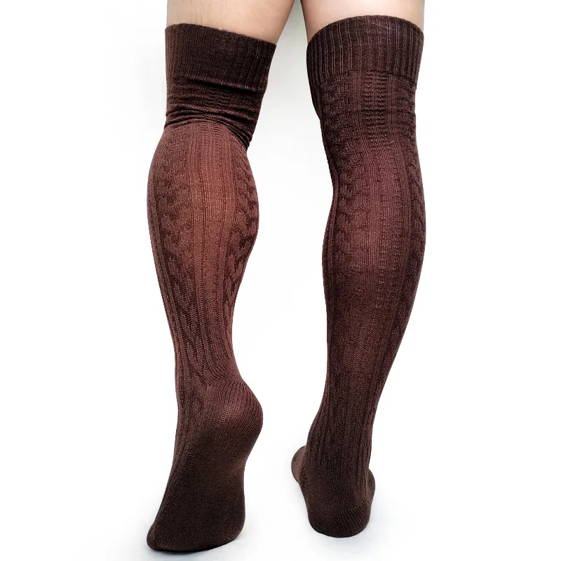 Теплый длиной до бедра зимние мужские вязаные носки высокого качества брендовые