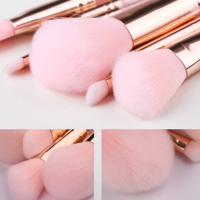 Zoreya Марка 8 шт. розовый кристалл набор кистей для макияжа Eye Shadow Безупречный Корректор складки бровей фонд кисти лицо Инструменты Кисти