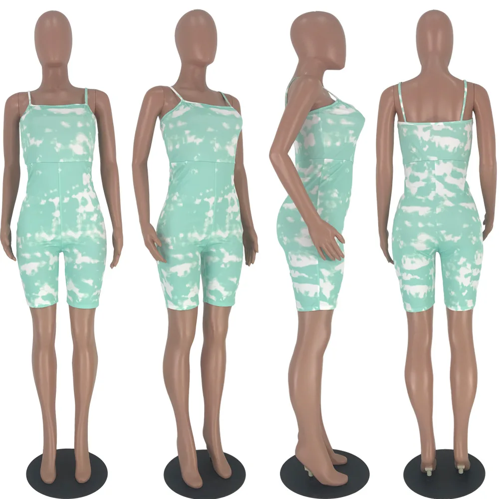 

New Arrival Print Strap Strapless Sexy Slim Women Jumpsuit Wrap Bodysuit Female Playsuits Overalls Party