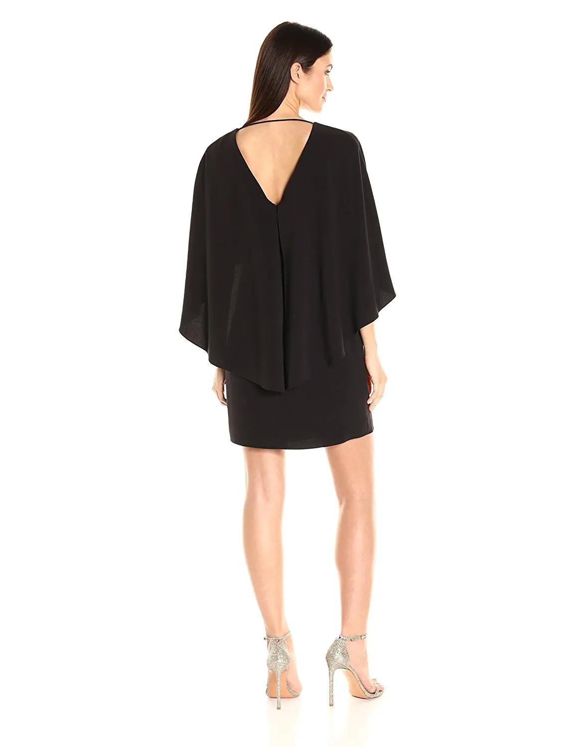 Подгонянное новое прибытие женское Цветочное платье с рукавом накидкой двойным v