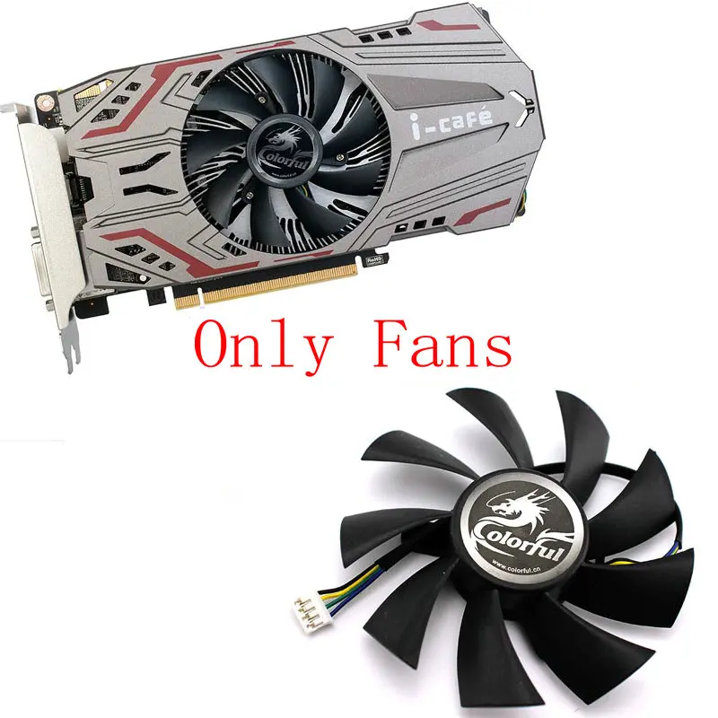 Оригинал для цветной видеокарты GTX 950 GTX1050Ti GT1030 охлаждающий вентилятор только