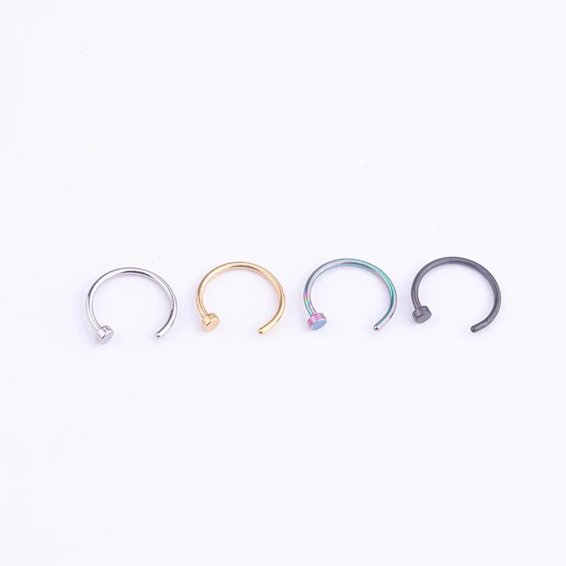 Mixed 4pcs/lot 6mm/8mm/10mm Titanium Anodized Stainless Steel Body Jewelry Nose Piercing Rings And Studs | Украшения и аксессуары