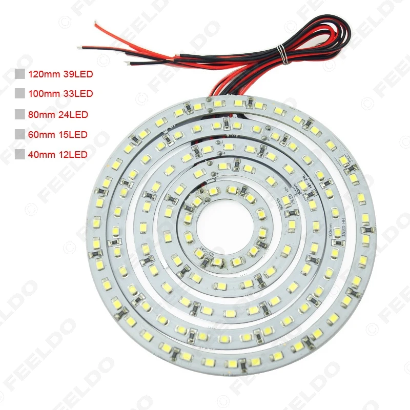 FEELDO 2 шт. 80 мм автомобильные ангельские глазки 1210/3528 24SMD светодиодные фары гало