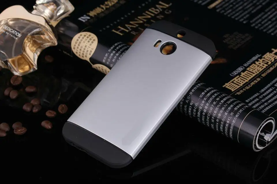 Silve Лучшее качество, M8 тонкий защитный противоударный чехол для htc One M8, чехлы для мобильных телефонов, силиконовый защитный чехол с 1 пленкой для экрана - Цвет: Silve