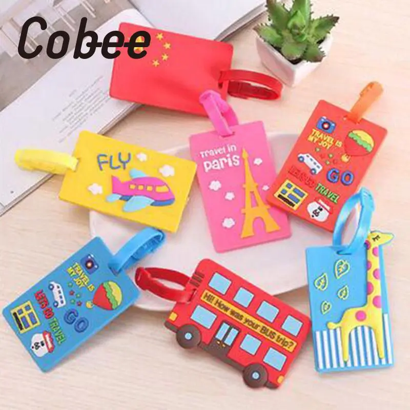 ПВХ Чемодан тег Новинка Путешествия Addresslabel Label мягкой|Держатели для карт и