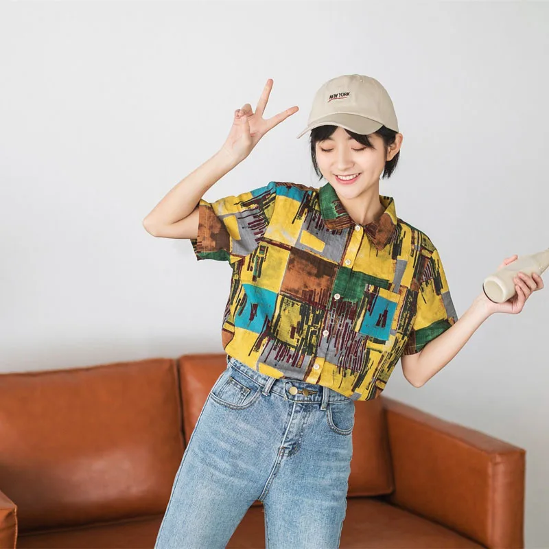 Женская блузка с коротким рукавом Morrowwind Повседневная летняя рубашка отложным