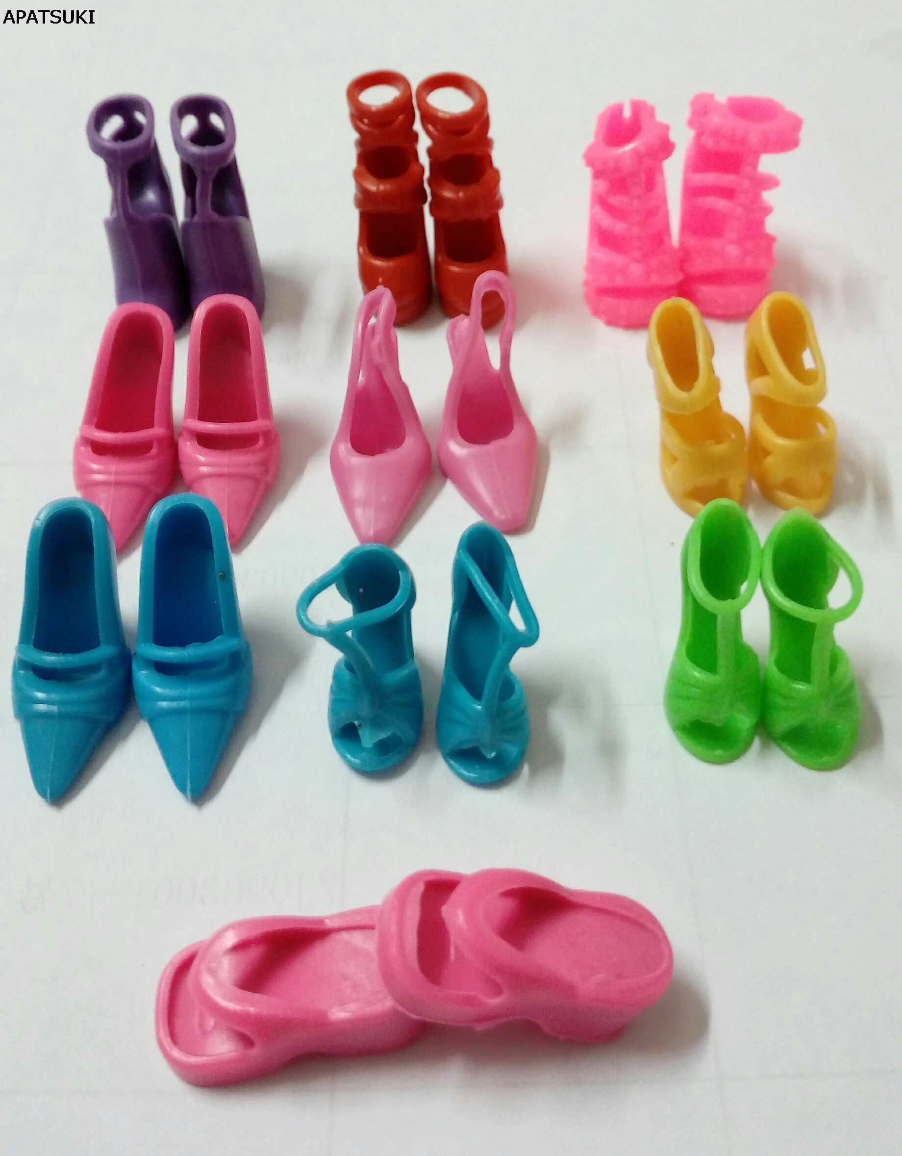 10pairs/lot Doll Accessories Shoes Slippers Heels Sandals Boots For Barbie Dolls Best Gift For Girl Baby Toys Free Shipping