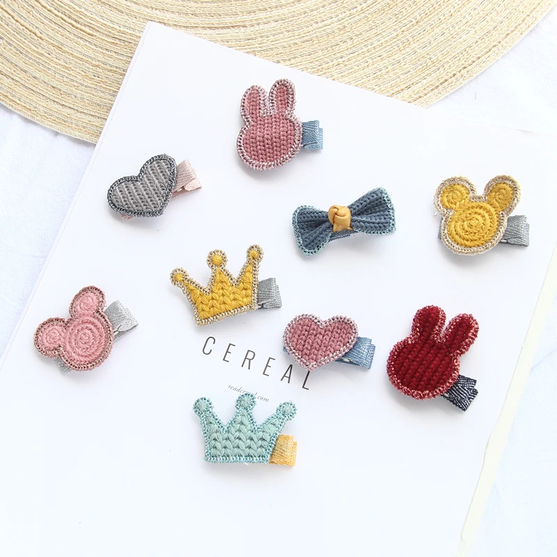 

Baby Girls Cartoon Hair Clips Cute Hair Rope Kids Wool Crown Heart Candy Elastic Rubber Bands 1 Piece Hair Accessories Headwear