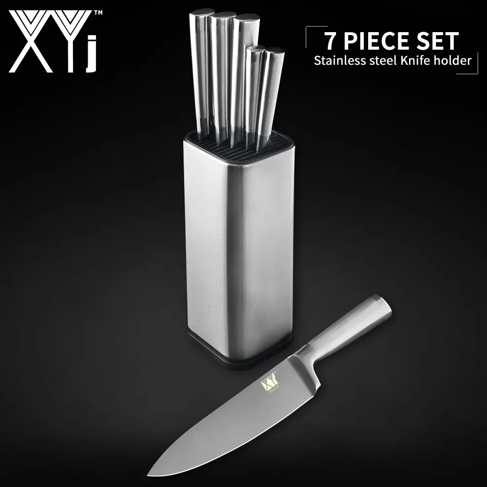 XYj набор кухонных ножей из нержавеющей стали 8 ''подставка для ножей 8'' 7 ''5'' 3,5 ''поварские ножи инструменты для приготовления пищи Кухонные гаджеты Держатель ножей - Цвет: A.7PCS SET