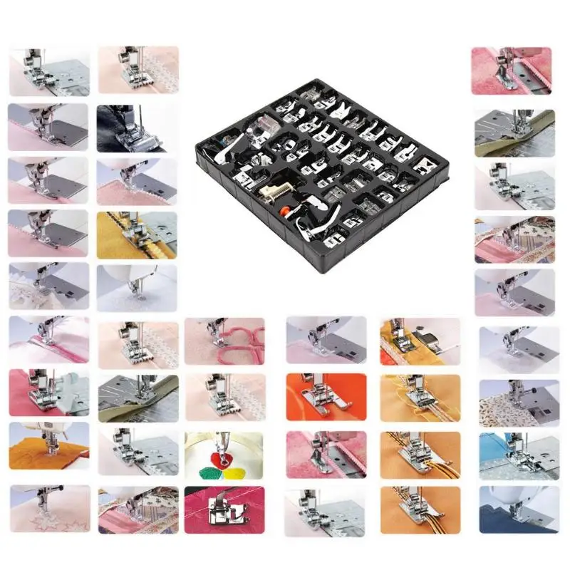 35pcs Вязальная игла домашняя швейная машина оплетка слепой стежок Штопальная прижимная лапка набор для Brother Singer Janom инструмент - Цвет: 35pcs
