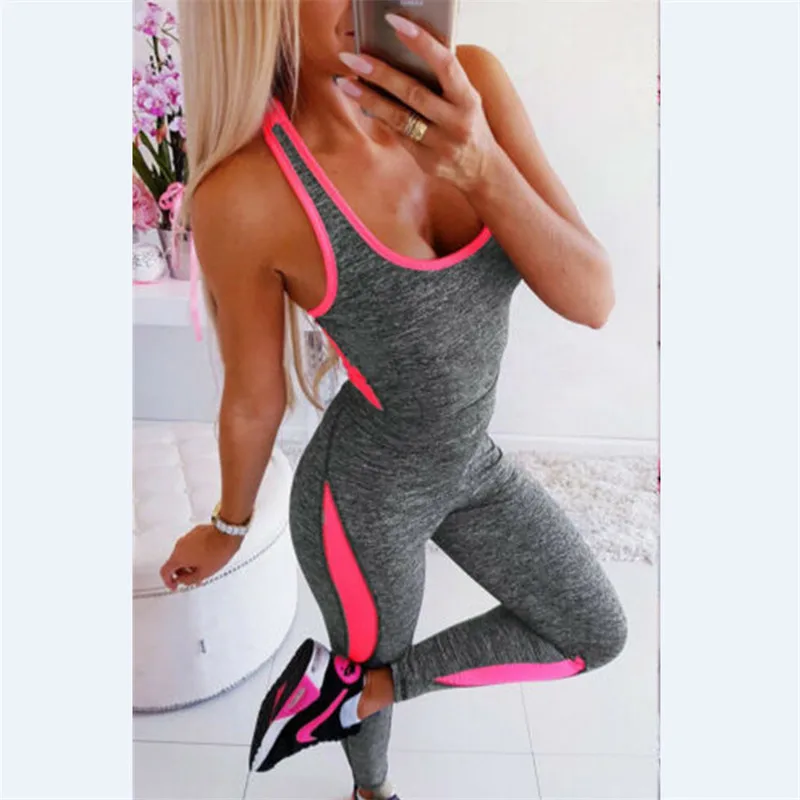Женский спортивный костюм, слитный спортивный костюм для женщин, спортивный костюм для тренировок, тренажерного зала, фитнеса, набор, сексуальный спортивный бандаж для йоги, боди для спортзала, набор - Цвет: B