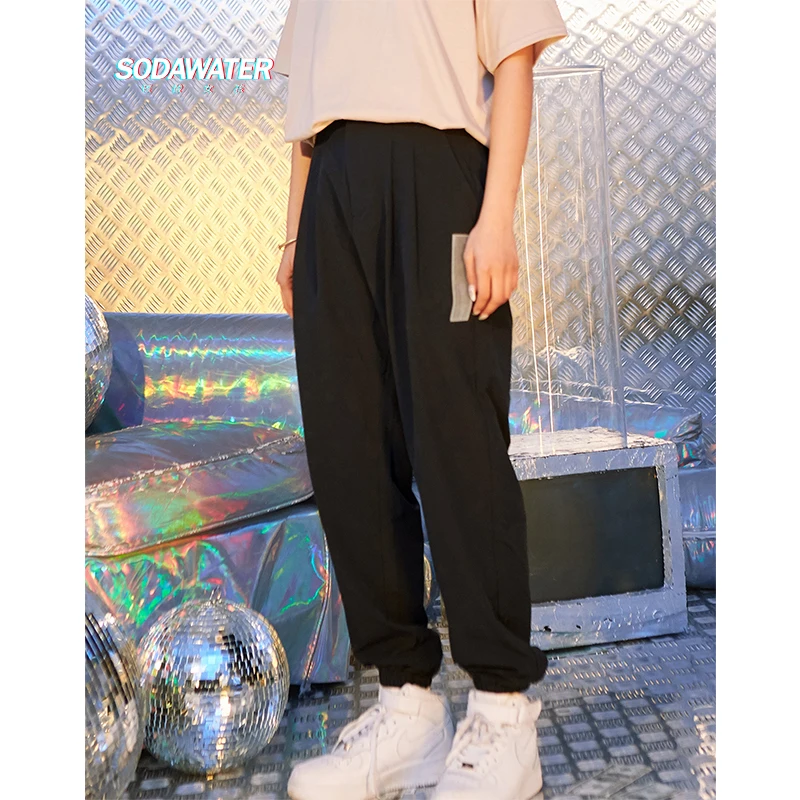 SODAWATER женские летние повседневные однотонные Свободные тренировочные брюки со
