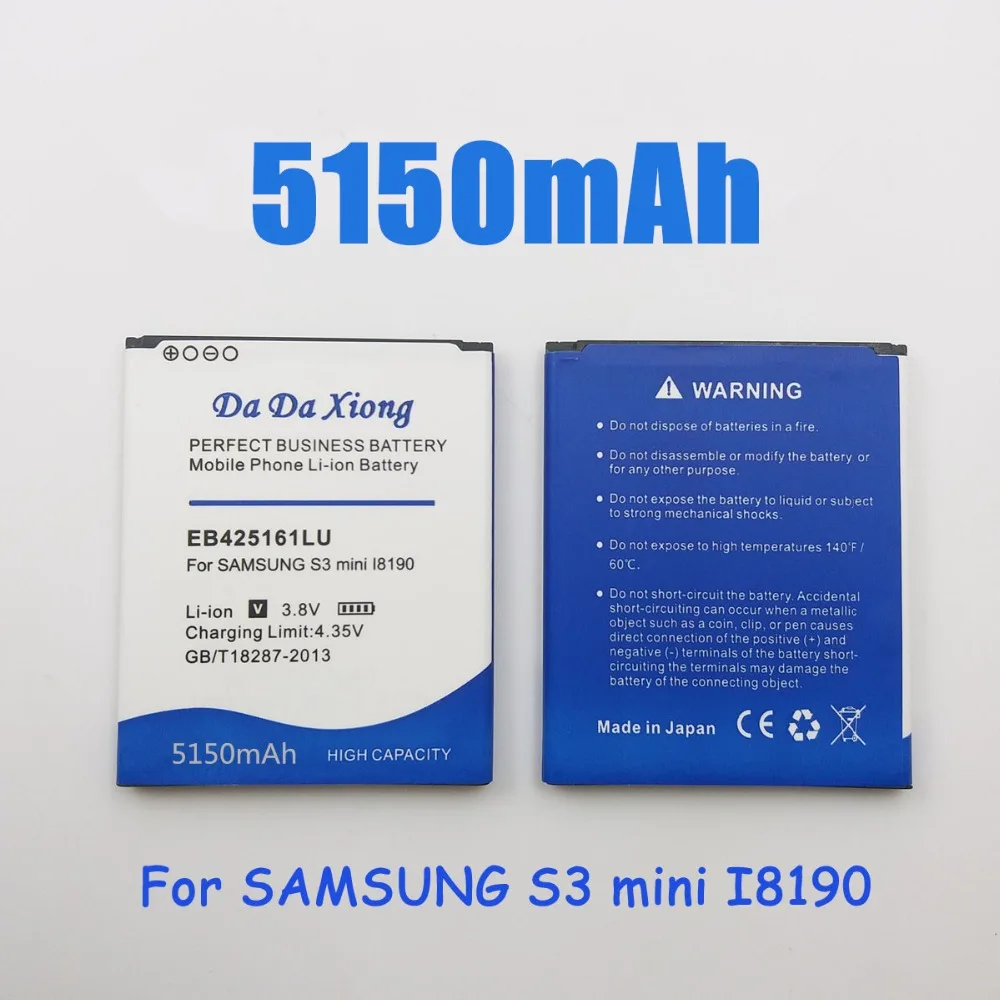 Аккумулятор EB425161LU 5150 мАч для Samsung galaxy s3 mini i8190 i699 ace 2 i8160 S7562 S7562I S7568 i8190N i739 S7580|battery for