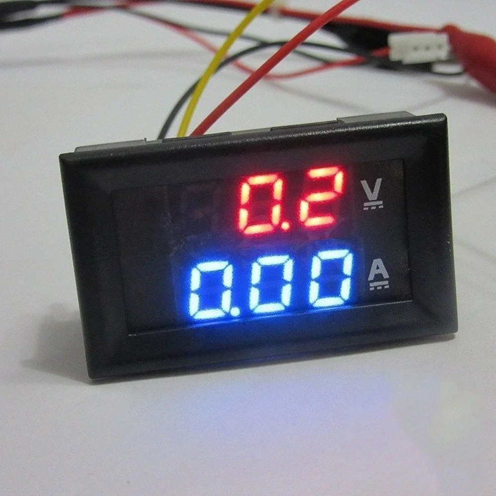DHL 100 pieces Car voltage current meter Digital Ammeter Voltmeter DC 0-100V/10A 4 wire dual LED Display | Инструменты