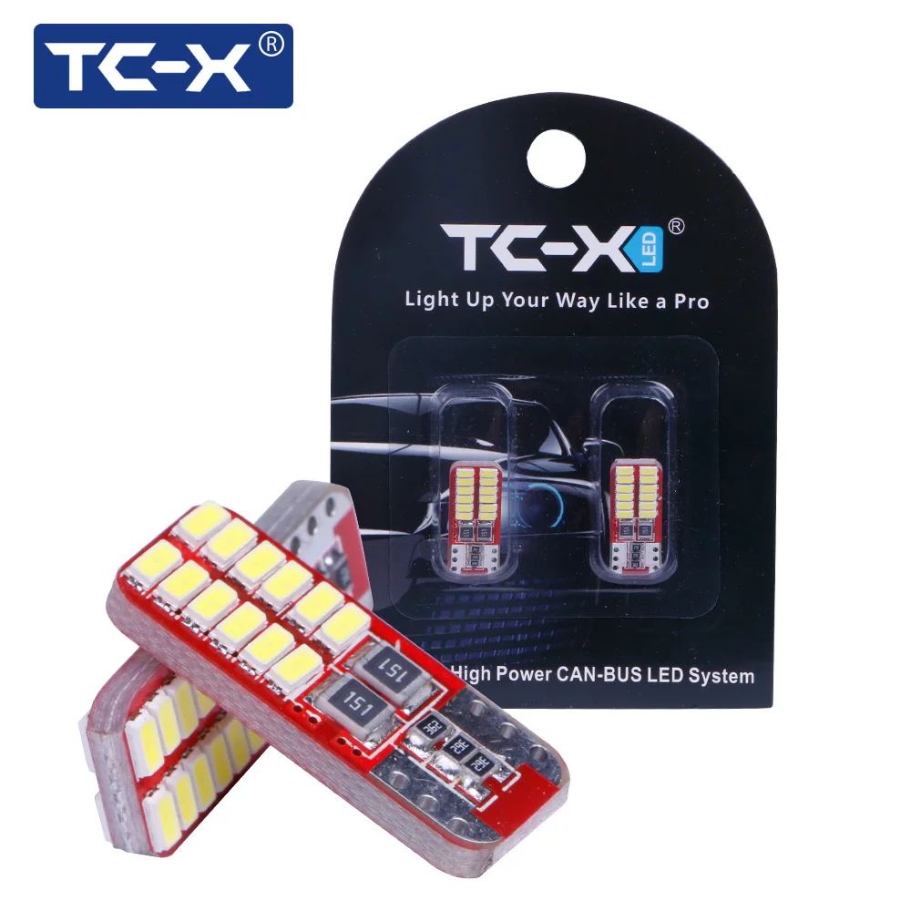 TC X 2 шт. T10 W5W светодиодные лампы canbus ошибок 24leds 3014SMD Белый 12 В стайлинга
