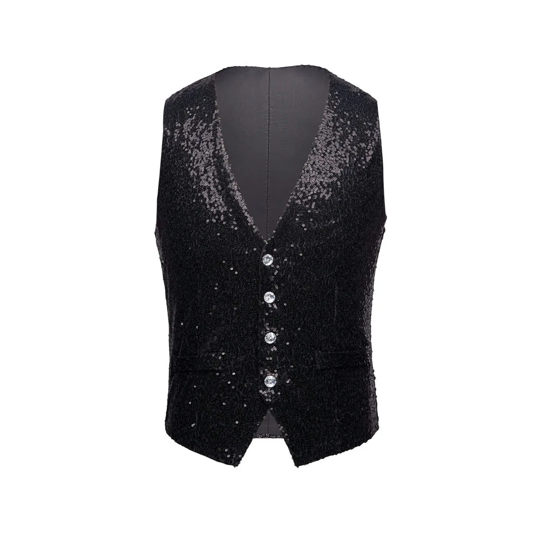 black vest PYJTRL для мужчин блестка жилет роскошный золотой серебряный красный синий полный блёстки Свадебный Жених жилет Homme DJ Бар костюмы певцов - Цвет: black vest
