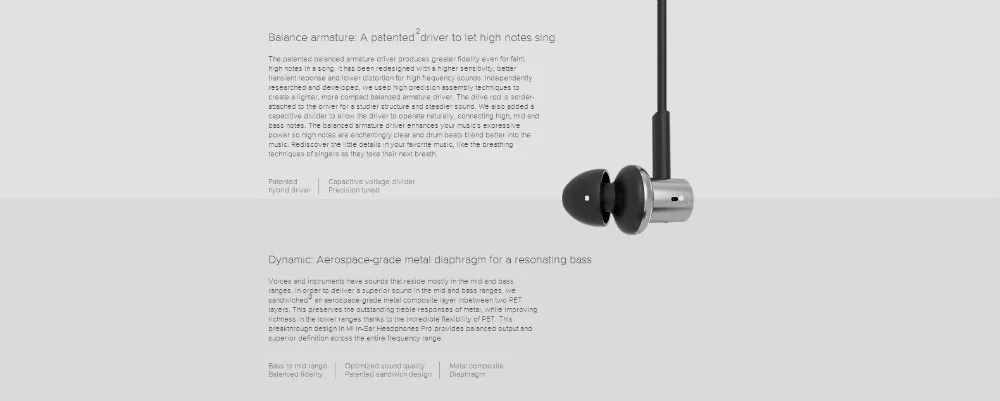 2017 оригинальные Xiaomi Hybrid Pro HD наушники с микрофоном удаленная гарнитура для