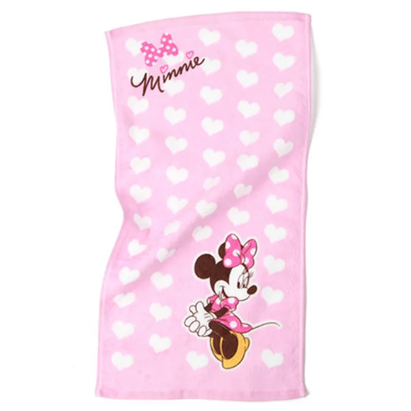Розовое полотенце для лица Disney Minnie Mickey 25x50 см 100% хлопок абсорбирующее детское