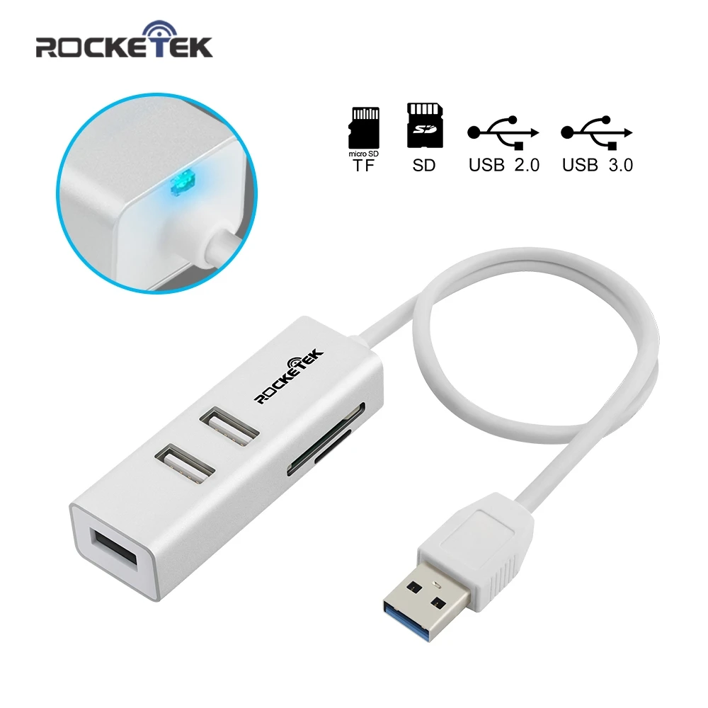 Игровая мышь Rocketek Мульти usb 3,0 концентратор 3 порта адаптер-разветвитель Алюминий SD/TF кард-ридер для MacBook Air ноутбук аксессуары