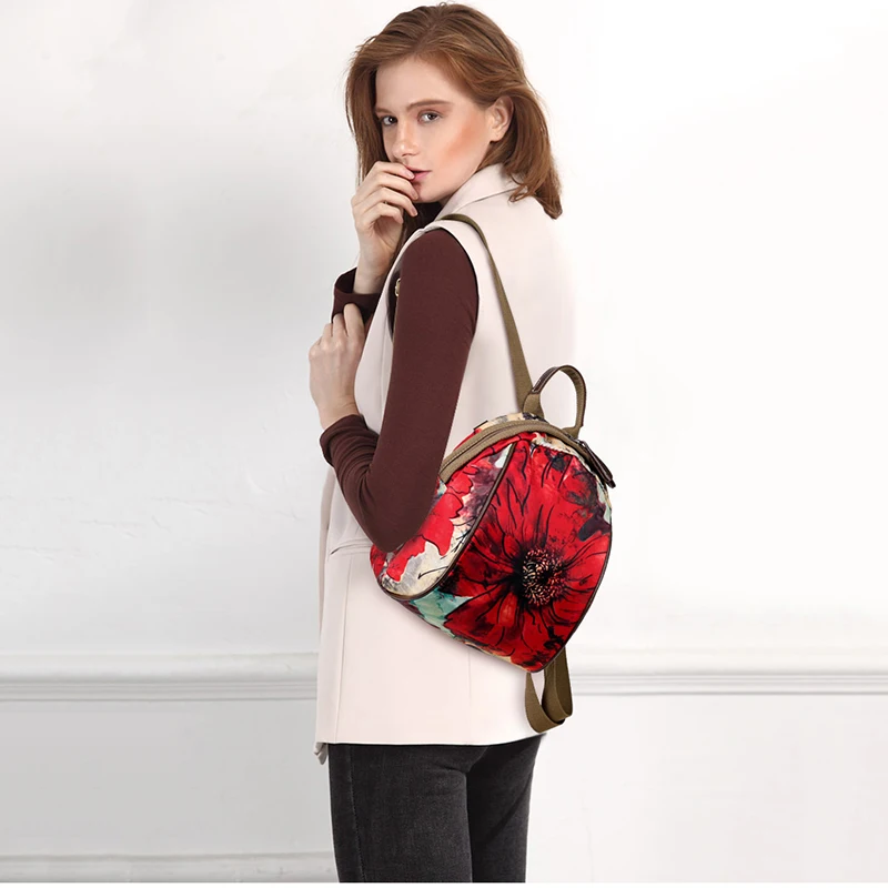 Модный женский рюкзак DECRJI на плечо маленький с принтом холщовый 2020 школьная