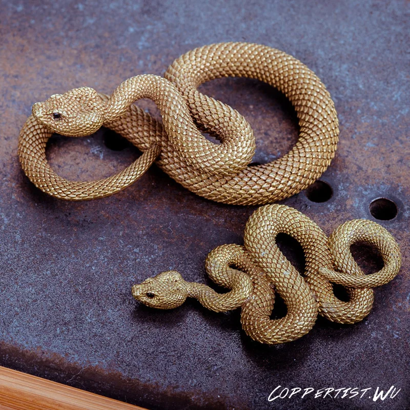 Type D (zircon eye) Coppertist. wu латунный Металлический Брелок В Форме Змеи Брелок для ключей ручной работы Модное животное кольцо для ключей с сумочкой кулон - Цвет: Type D (zircon eye)