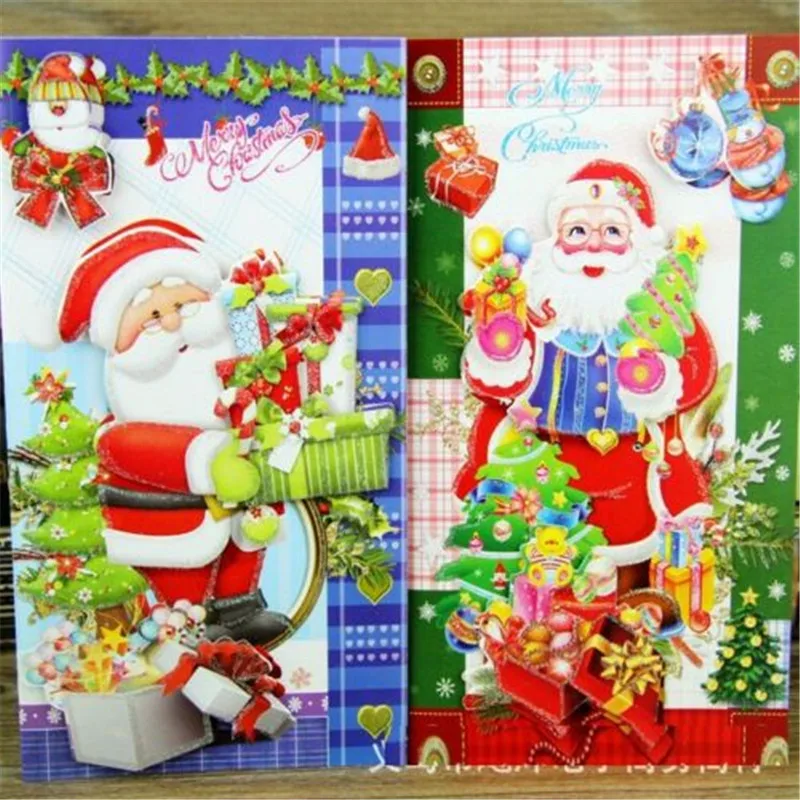 X'mas Рождество Санта Клаус приветствие желая открытка случайный ~ 1PC | Дом и сад
