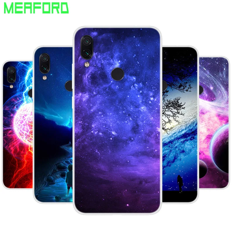 Силиконовый чехол для Xiaomi Redmi 7 8 мягкий бампер из ТПУ с художественным принтом Note