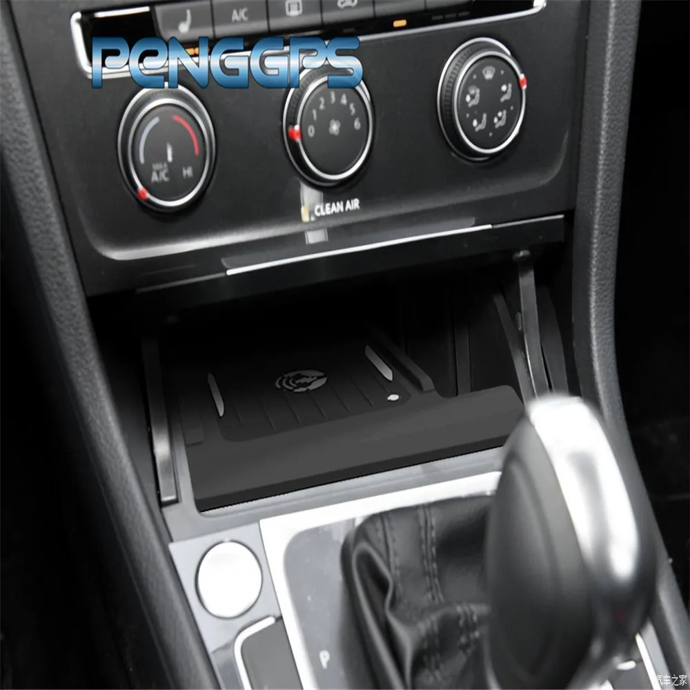 QI Беспроводное Автомобильное зарядное устройство для Volkswagen Golf 7 2017 2018