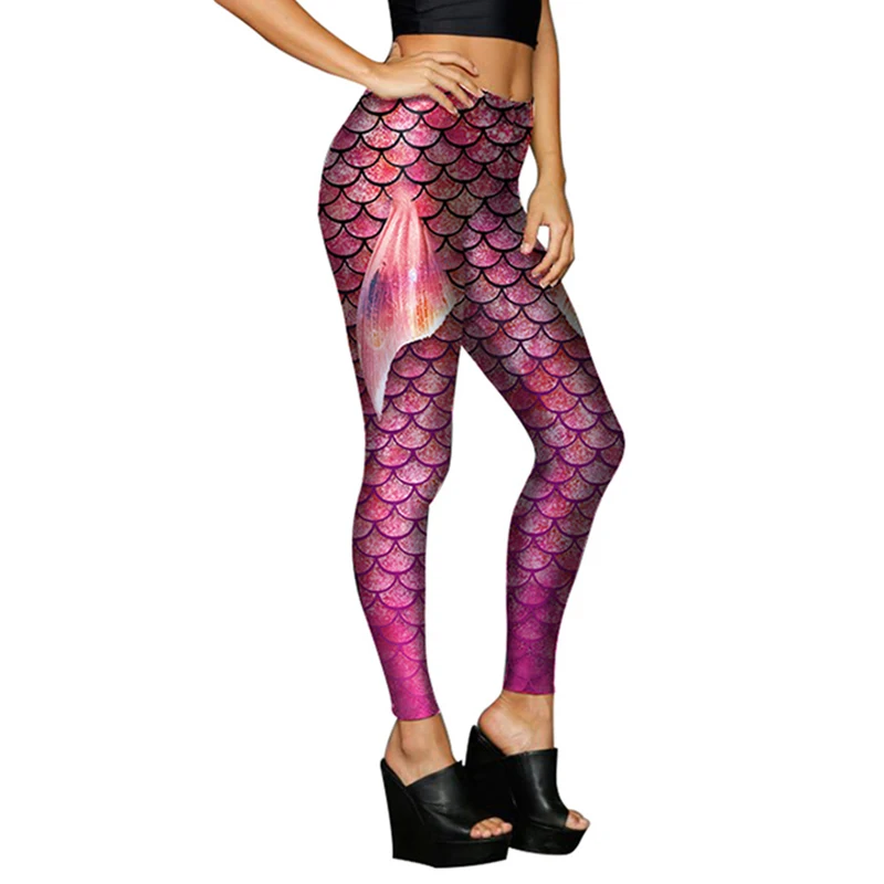 Beauty Garden Women Fashion Printing Leggings Sexy Slim Fish Scale Pattern Ankle-Length For |