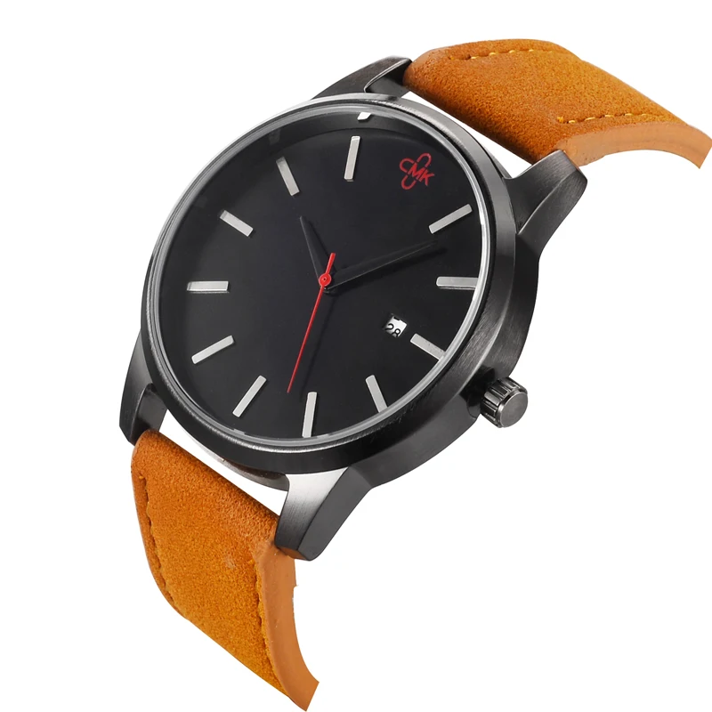 Бренд CMK Простые Модные повседневные мужские часы в деловом стиле 3 цвета кожаный