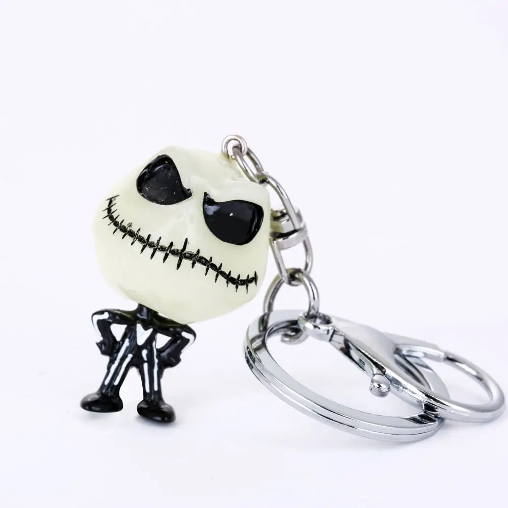 

New 3D Keychain The Nightmare Before Christmas Jack Skellington Stainless Steel Key Ring Fashion Jewelry Key Chain Women Gift