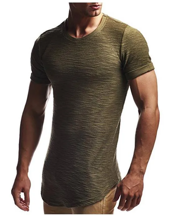 2019 Men Casual Short Sleeve T-Shirt Men's Fitness Cotton Running Shirt Round Neck gym jogging sports T-Shirt