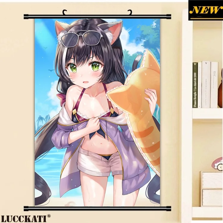 40X60 см принцесса подключения re dive Kyaru животное ухо бикини хвост попка Сексуальная лоли камушки Мультфильм Аниме прокрутки холст живопись плакат - Цвет: S