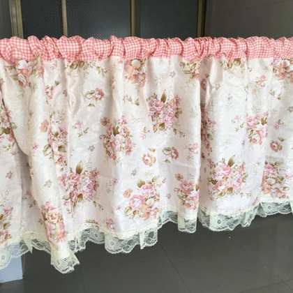 3.W150 X 55 drop cm Цветочная кружевная полузатемненная занавеска для кухонного окна белая отвесная занавеска для кафе и двери - Цвет: 3.W150 X 55 drop cm
