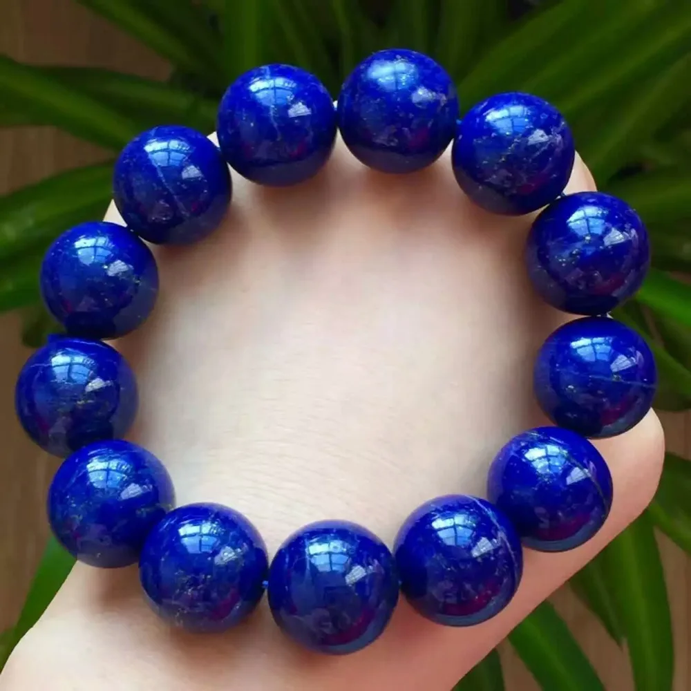 

Genuine Natural Royal Blue Lapis Lazuli Stone Big Beads Women Man Fashion Bracelet AAAAA 18mm