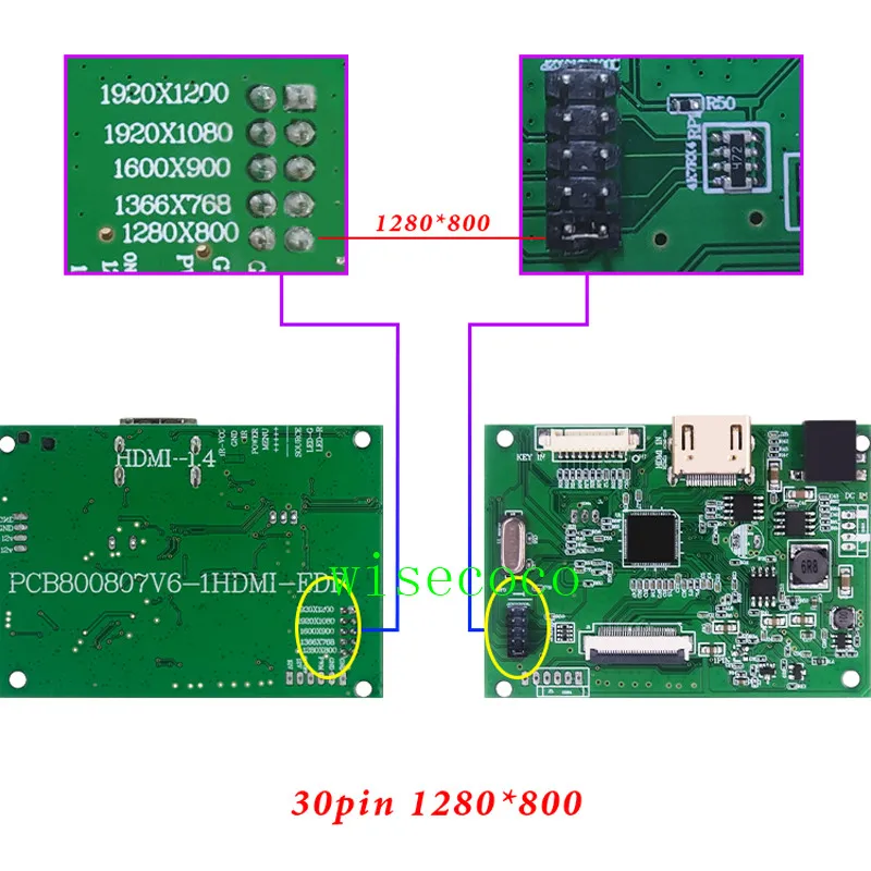 HDMI EDP ЖК-контроллер 30pin плата универсальная поддержка 1280*800 1920*1200 1920*1080 1600*900 1366*768 дисплей для Raspberry Pi
