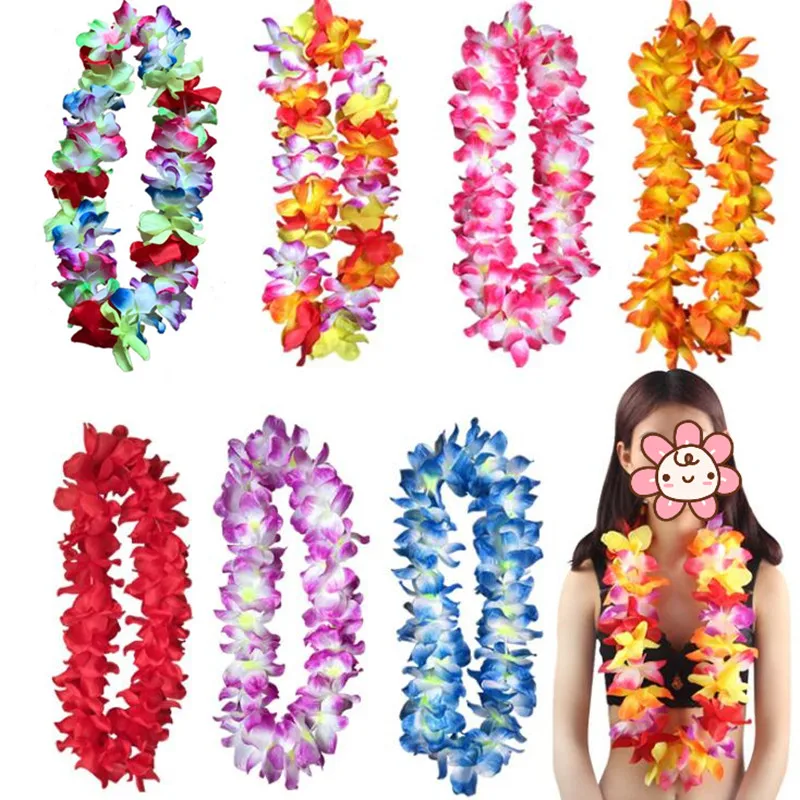 Hawaii Flower Lei Hula Headband Garland Wreath Wristbands Women Girls Summer Holiday Party Favors Birthday|favors|favors party |