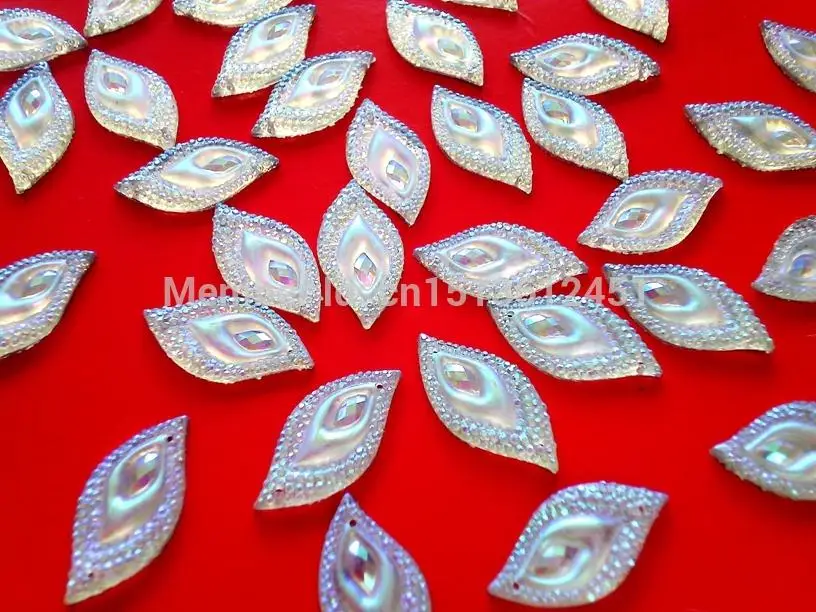 Пришивные камни с плоской задней поверхностью AB Цвет Navette форма глаз 15*30 мм