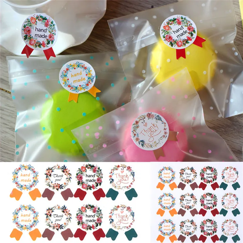 120 шт. ручная работа благодарим Вас гирлянда Уплотнительная наклейка упаковка