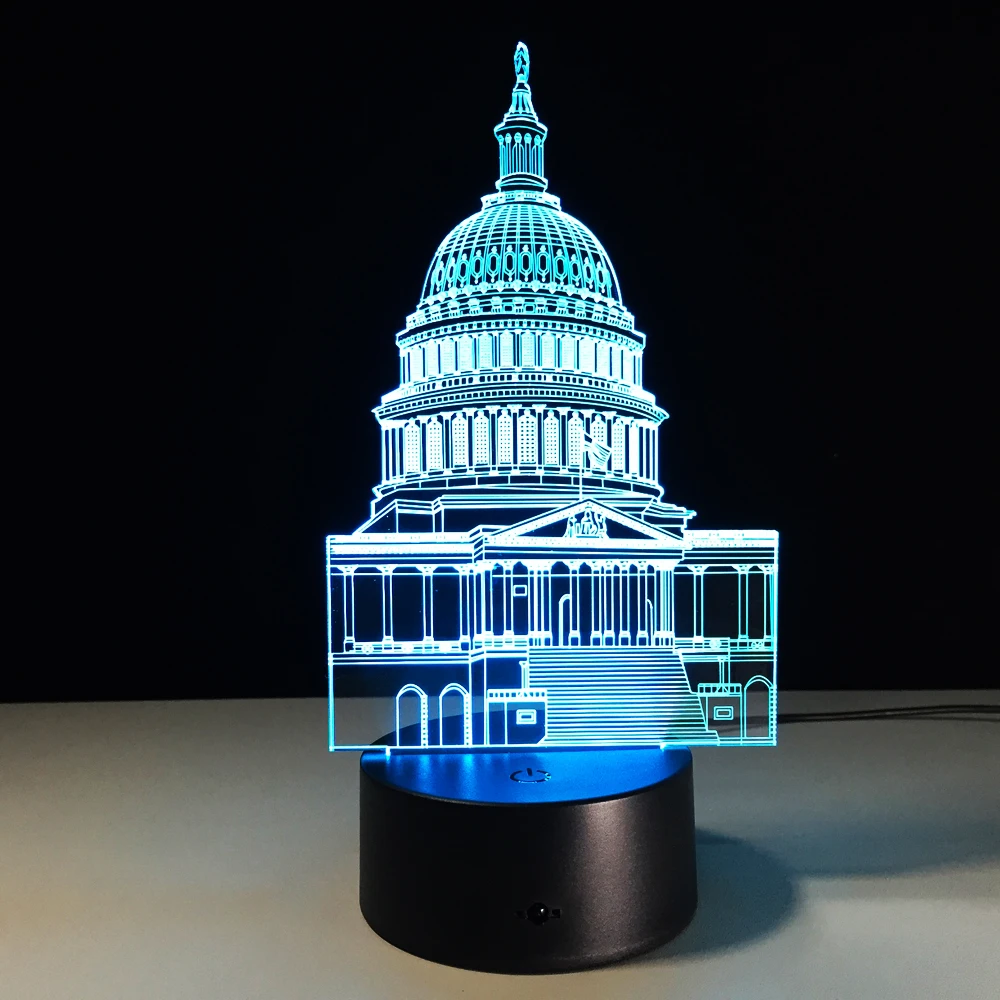 Белый дом красочные 3D ночника акриловые лазерной резьбы Art светодиодный Спальня