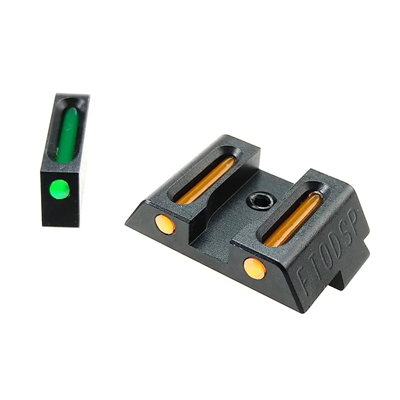 FTODSP волоконно-оптические передние и задние пистолеты прицелы для Glock стандартные модели пистолетов - Цвет: Orange and Green
