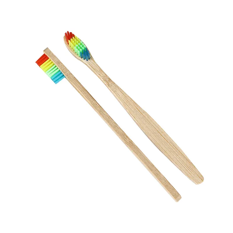 1PCS rainbow 1 шт. зубная щетка персональная экологическая бамбуковая зубная щетка для ухода за полостью рта Зубы средние экологически чистые мягкие щетки Отбеливание зубов - Цвет: 1PCS rainbow