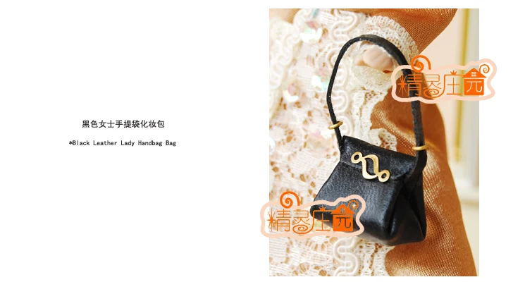 

G05-X487 children baby gift Toy 1:12 Dollhouse mini Furniture Miniature rement black fashion woman bag 1pcs