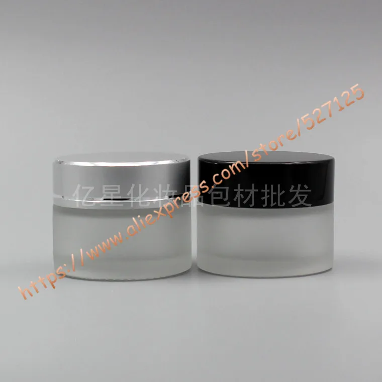 15 г прозрачная матовая стеклянная баночка для крема с черным/золотой/Матовая