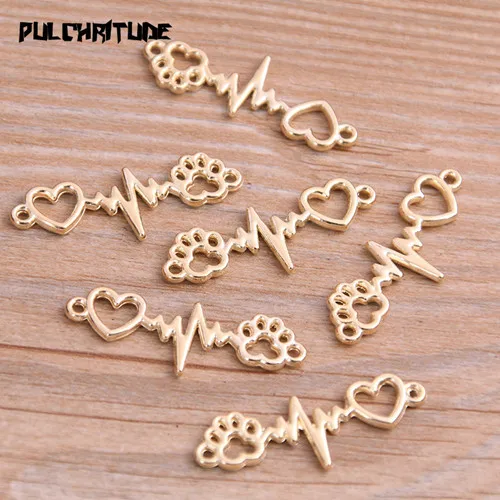 kc gold Pulchrode 15 шт. 33*12 мм Три цвета Любовь талисманы медведь лапа соединитель для производства ювелирных изделий DIY ручной работы DIY 4B1508 - Окраска металла: kc gold