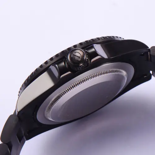 40 мм Parnis механические часы черный красный керамический ободок циферблат GMT