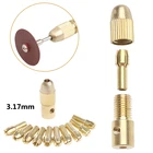 1 комплект, 3,17 мм + 10 шт., 0,5-3,2 мм, Micro Twist Набор для ручной дрели, патрон, Электрический Бит, цанговый патрон